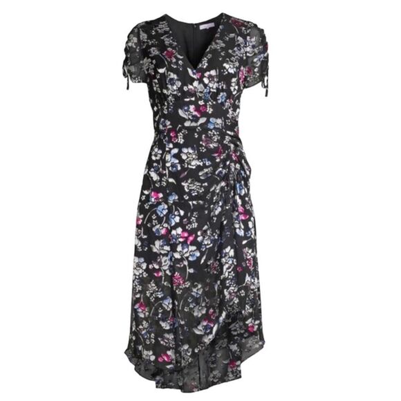 Parker Lizzy Mothers Day Silk Ruched Waist Floral Fit & Flare Crepe Dress NWT - Picture 1 of 17